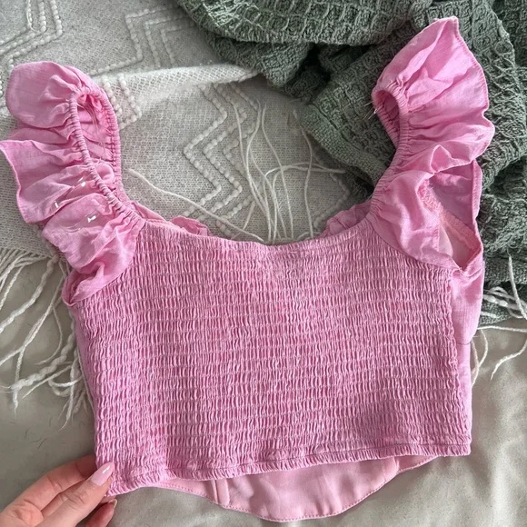 Pink Ruffled Crop Top from Altar’d State - Picture 5 of 5